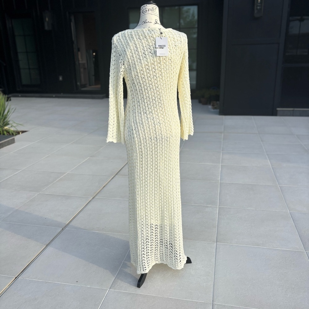 Princess Polly Wesley Knit Maxi Dress in cream crochet. NWT- size 4 - Picture 2 of 4